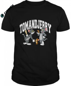 Tom & Jerry White Text Logo Cartoon Shirt