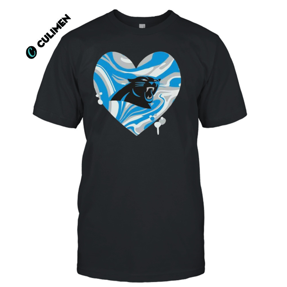 Carolina Panthers Girls Youth Drip Heart Dolman Shirt
